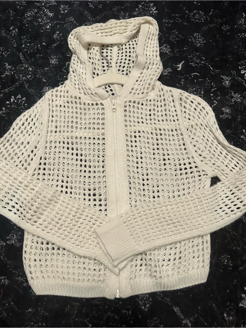 white crochet cover up size XS